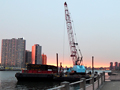 barge at Cornell Tech construction site